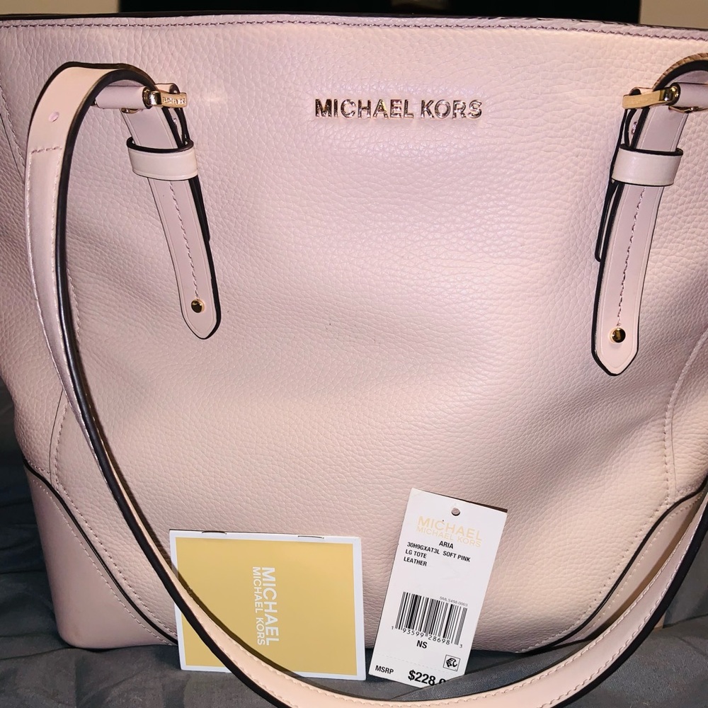 Mk pink leather large new